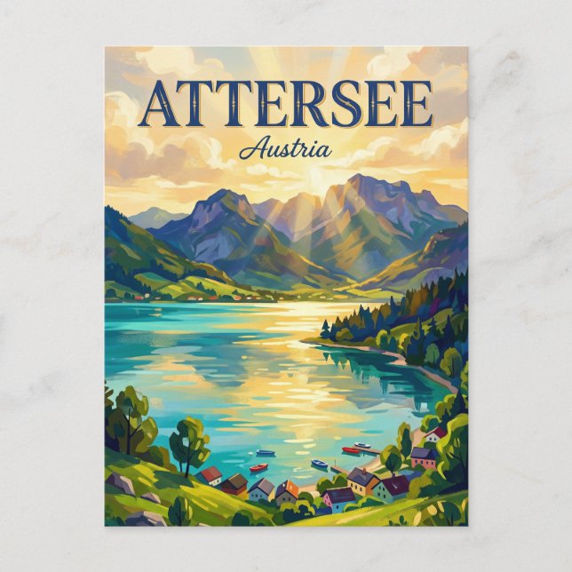 Postal Attersee Austria (Anverso)