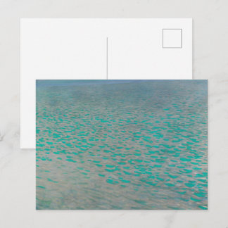 Postal Attersee, pintura de paisaje costero, Gustav Klimt
