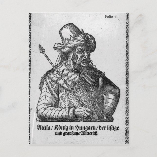 Postal Attila el Hun (Anverso)