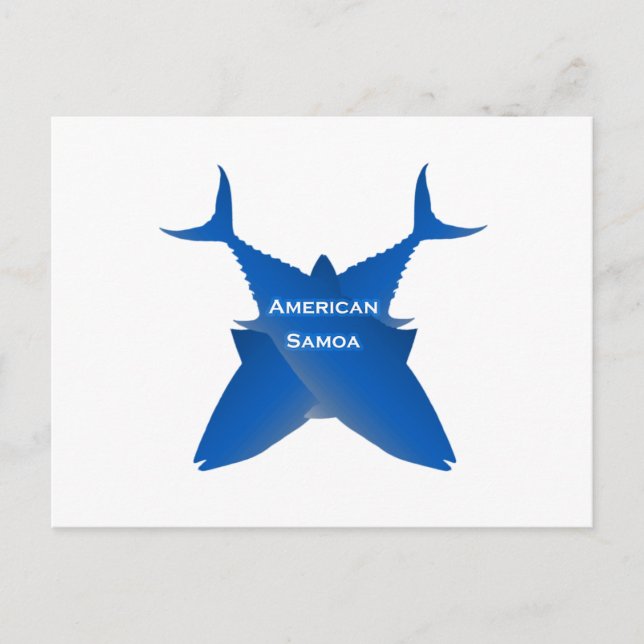 Postal Atún de Samoa Americana (azul) (Anverso)