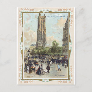 Postal Au Bon Marche' 1900 Tour Palacio Victoriano Tarjet