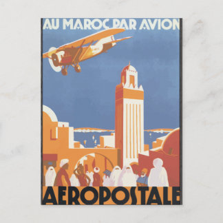 Postal Au Maroc Par Avion Aeropostale, Vintage