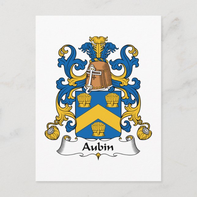 Postal Aubin Family Crest (Anverso)