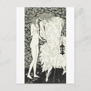 Postal Aubrey Beardsley - El misterioso jardín Rosa