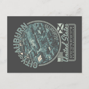 POSTAL AUBURN ALABAMA - ALABAMA CITYSCAPE BIRDS VISTA DE