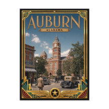 Auburn Alabama Antiguo Arte Deco Edad de Oro