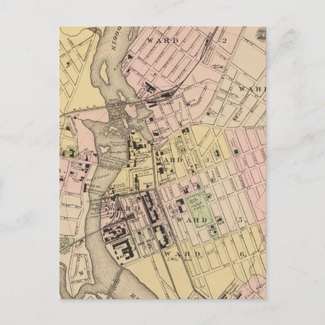 Postal Auburn, Mapa de Lewiston (Anverso)