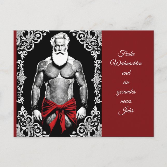 Postal Auch der Weihnachtsmann wünscht ein frohes Fest (Anverso)