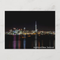 Auckland New Zealand Night Skyline