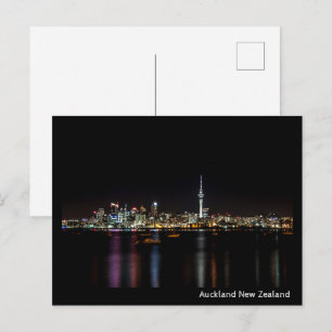 Postal Auckland New Zealand Night Skyline