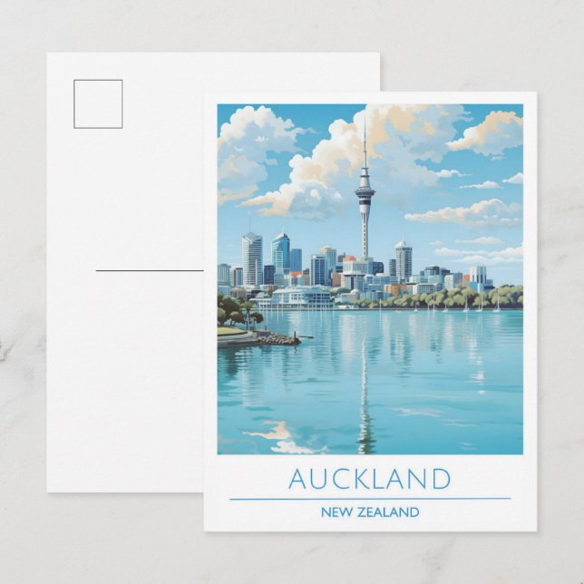 Postal Auckland New Zealand Vintage Travel (Anverso / Reverso)