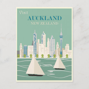 Postal Auckland New Zealand Vintage Travel