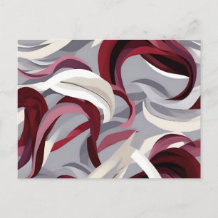 Postal Audaces brochas de borgoña sobre fondo gris