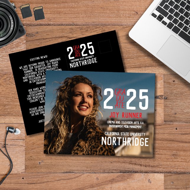 Postal Audaz Clase Moderna de Graduación de Foto 2025 (Subido por el creador)