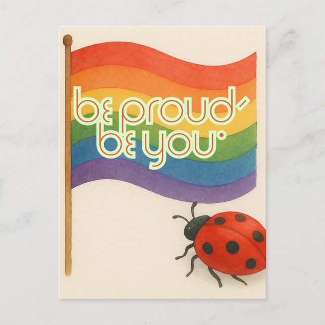 Postal Audaz expresión LGBTQ y orgullo (Anverso)