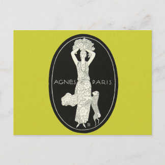 Postal Audaz Francés Agnes Paris Moda Francesa Cordero