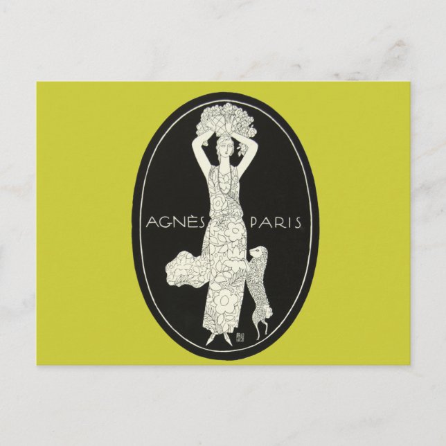Postal Audaz Francés Agnes Paris Moda Francesa Cordero (Anverso)