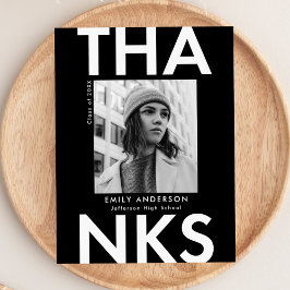 Postal Audaz Grad Black Photo Graduation Gracias