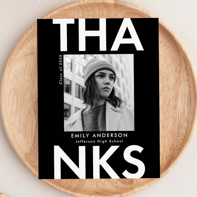 Postal Audaz Grad Black Photo Graduation Gracias (Subido por el creador)