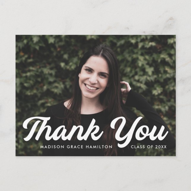 Postal Audaz Graduación de Foto Script Gracias (Anverso)