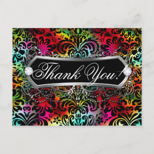 Postal Audaz Patrón De Flores Moda Joyería Gracias