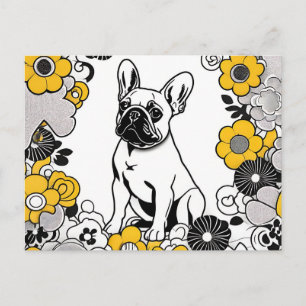 Postal Audaz retrato de arte pop de Bulldog francés