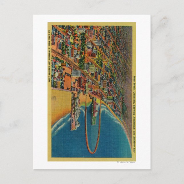 Postal Auditorio, playa y muelle arcoiris (Anverso)