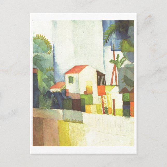 Postal August Macke - casa brillante de Helles Haus 1914 (Anverso)