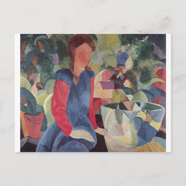 Postal August Macke - Chica con Fish Bell 1914 Fischglock (Anverso)