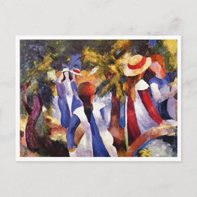 Postal August Macke - Chica en el País 1914 (Anverso)