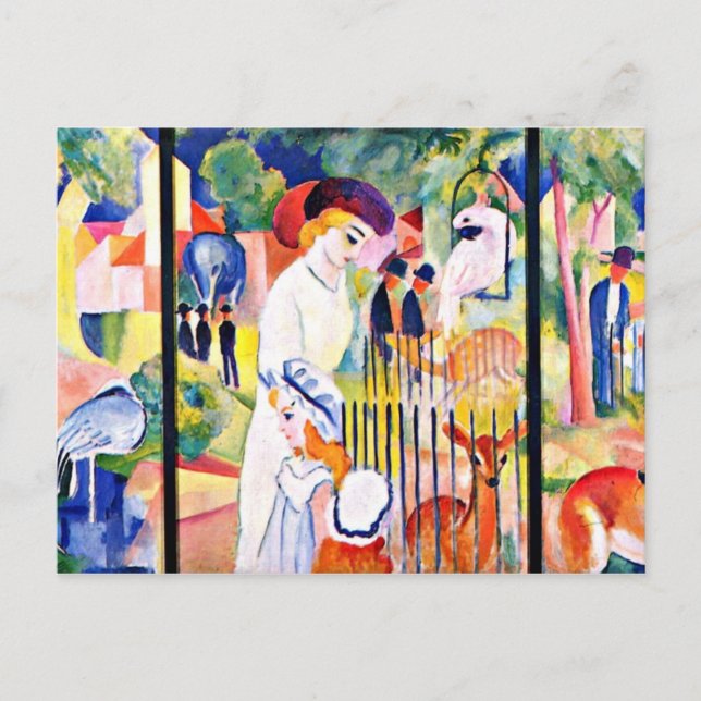 Postal August Macke - Gran Zoológico de Agosto Macke pint (Anverso)