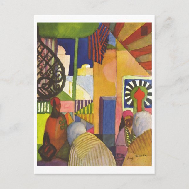 Postal August Macke - Im Basar - 1914 En el Bazar (Anverso)