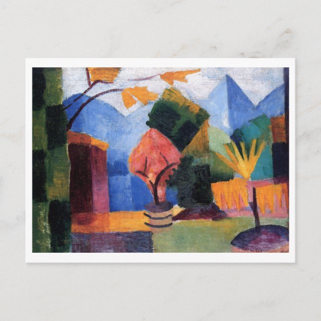 Postal August Macke - Jardín del petróleo del lago Thuner (Anverso)