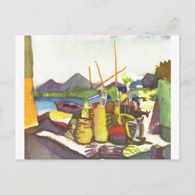 Postal August Macke - Paisaje con Hammamet 1914 (Anverso)