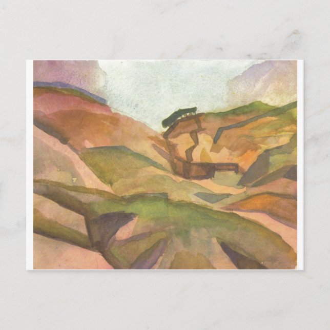 Postal August Macke - Schlucht 1914 Acuarela (Anverso)