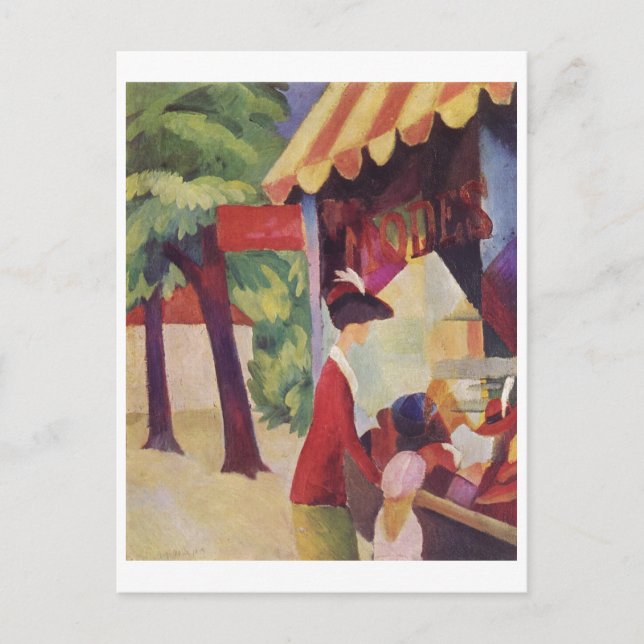 Postal August Macke - Vor dem Hutladen 1913 Oil (Anverso)