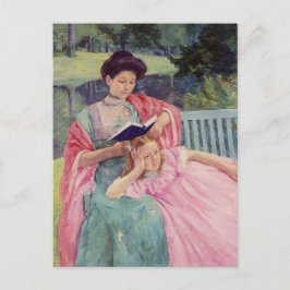 Postal Auguste leyendo a su hija de Mary Cassatt 