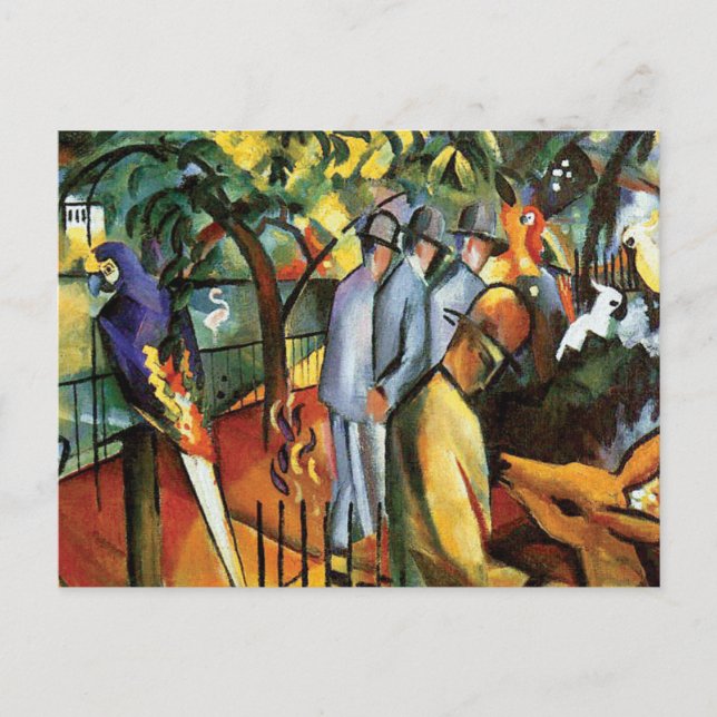 Postal Auguste Macke - Amante de los animales del Jardín  (Anverso)