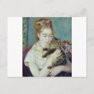 Postal Auguste Renoir - Mujer Con Gato