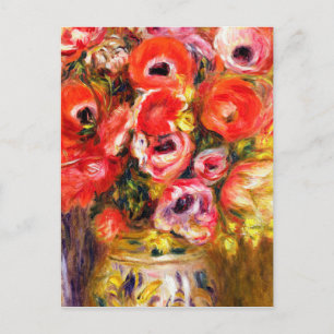 Postal Auguste Renoir - Vase De Tulipanes Y Anemones
