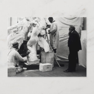 Postal Auguste Rodin en su estudio de París