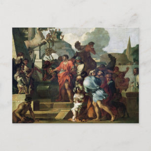 Postal Augusto ante la tumba de Alejandro III