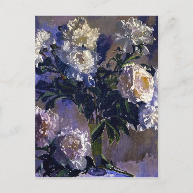 Postal Augusto Giacometti Vintage White Peonies (Anverso)