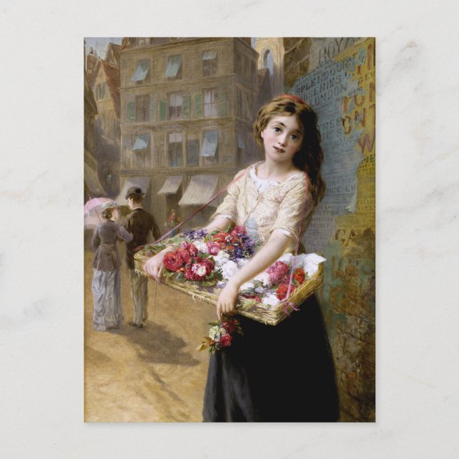 Postal Augustus Edwin Mulready: Un vendedor de la flor de (Anverso)