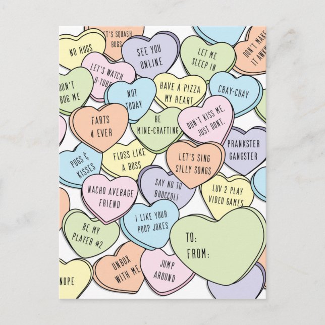 Postal Aula Anti-Valentine Niños Mayores de San Valentín (Anverso)
