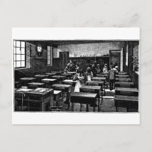 Postal Aula de moda antigua