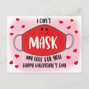Postal Aula divertida San Valentín mascara el distanciam