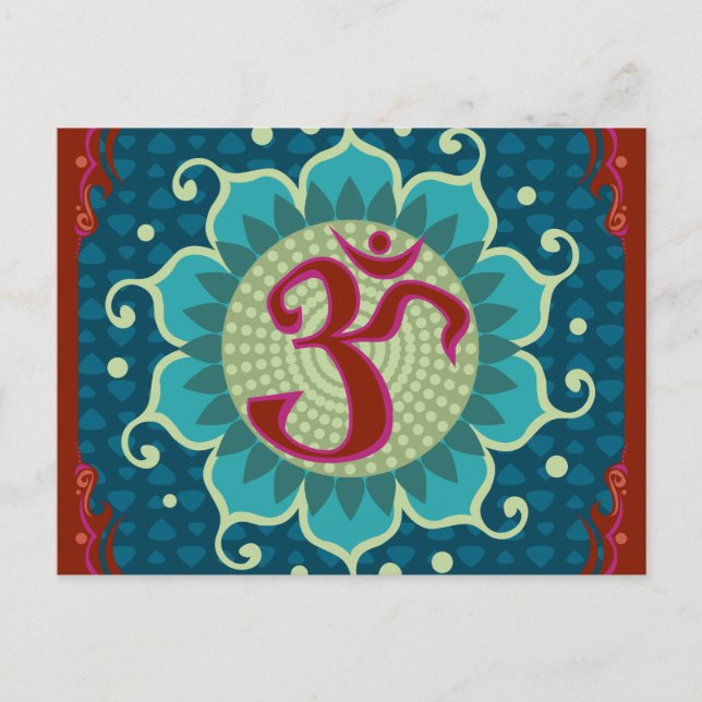 Postal Aum Lotus - OM - Postcard (Anverso)