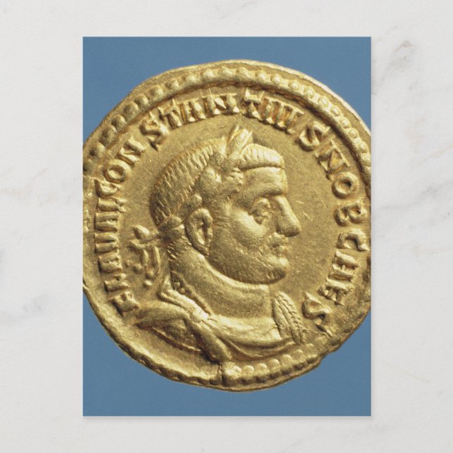 Postal Aureo de Constantius I César Augusto (Anverso)