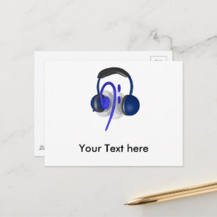 Postal Auriculares azules jugando a los clásicos